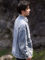 Chinese Style Jacket Blue Loose Jeans Coat - Image 4