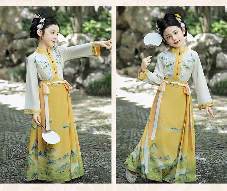 Chinese Style Kids Modern Dresses Fashion Hanfu