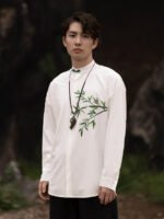 Chinese Style Linen Shirts For Men Long Sleeved Shirt