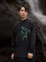 Chinese Style Linen Shirts For Men Long Sleeved Shirt - Image 2