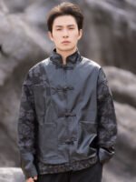 Chinese Style Male Coat Leather Jacket