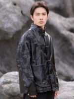 Chinese Style Male Coat Leather Jacket - Image 3