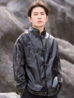 Chinese Style Male Coat Leather Jacket - Image 4
