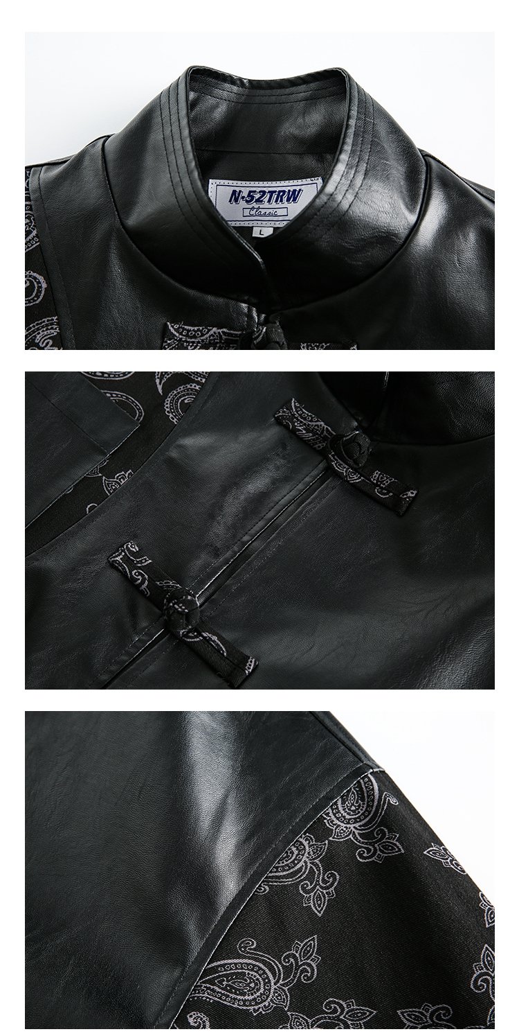 Chinese Style Male Coat Leather Jacket