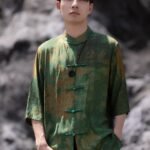 Chinese Style Men Shirts Short Sleeved Tang Suit Top