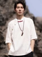 Chinese Style Shirt Linen Retro Tang Suit Men - Image 2