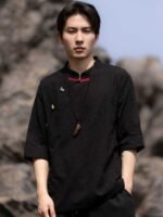 Chinese Style Shirt Linen Retro Tang Suit Men - Image 3