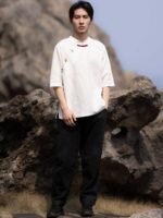 Chinese Style Shirt Linen Retro Tang Suit Men - Image 4