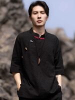 Chinese Style Shirt Linen Retro Tang Suit Men - Image 5