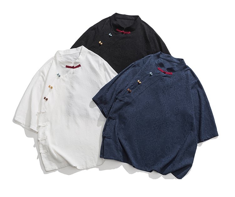 Chinese Style Shirt Linen Retro Tang Suit Men