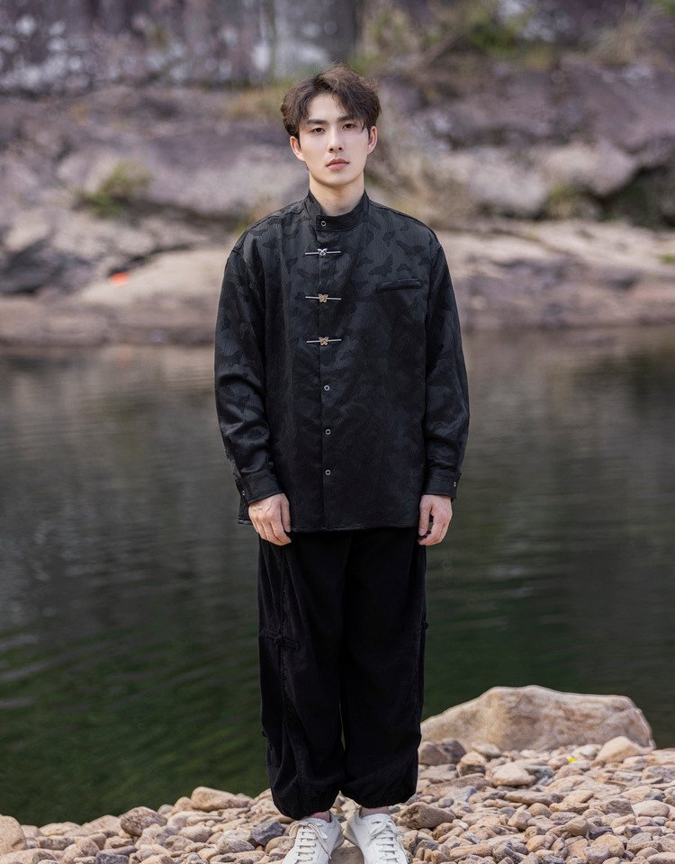 Chinese Style Shirt Man Loose Men's Top
