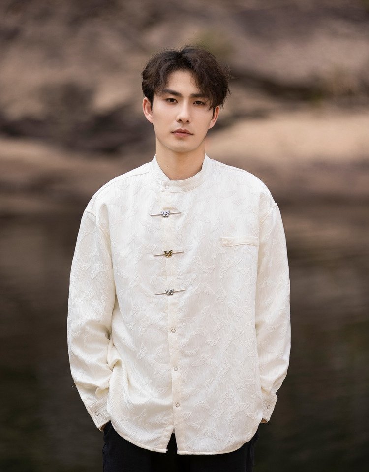 Chinese Style Shirt Man Loose Men's Top