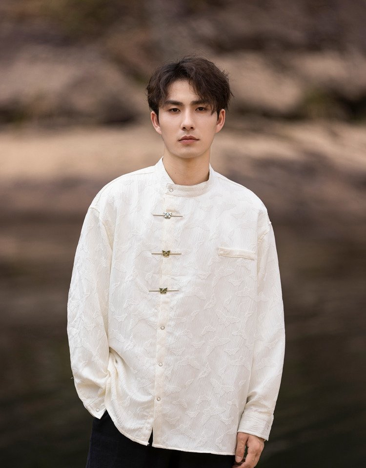 Chinese Style Shirt Man Loose Men's Top