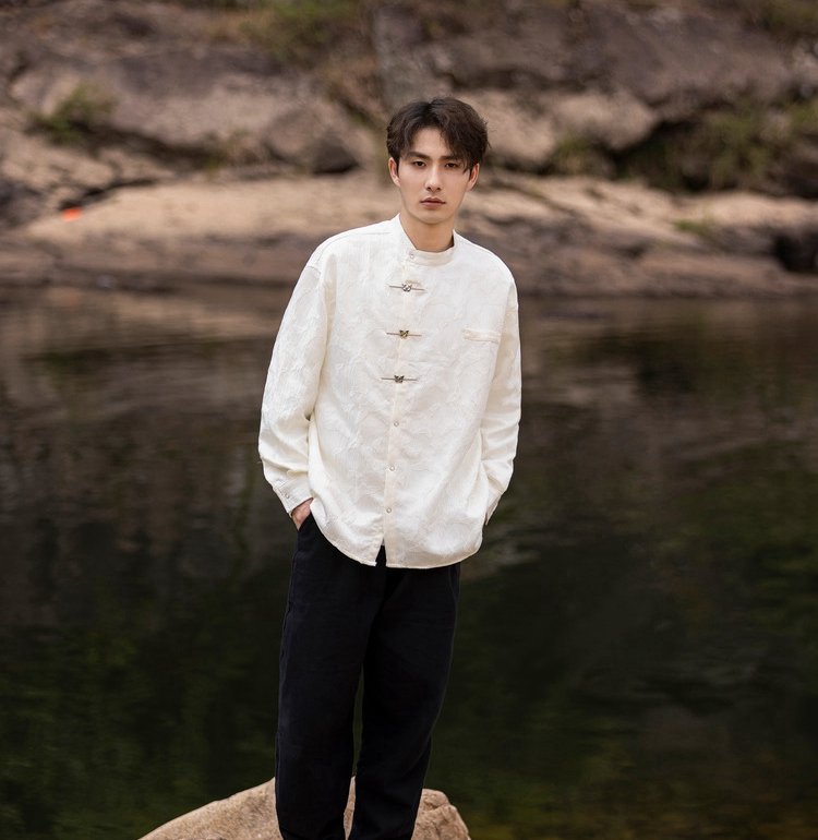 Chinese Style Shirt Man Loose Men's Top