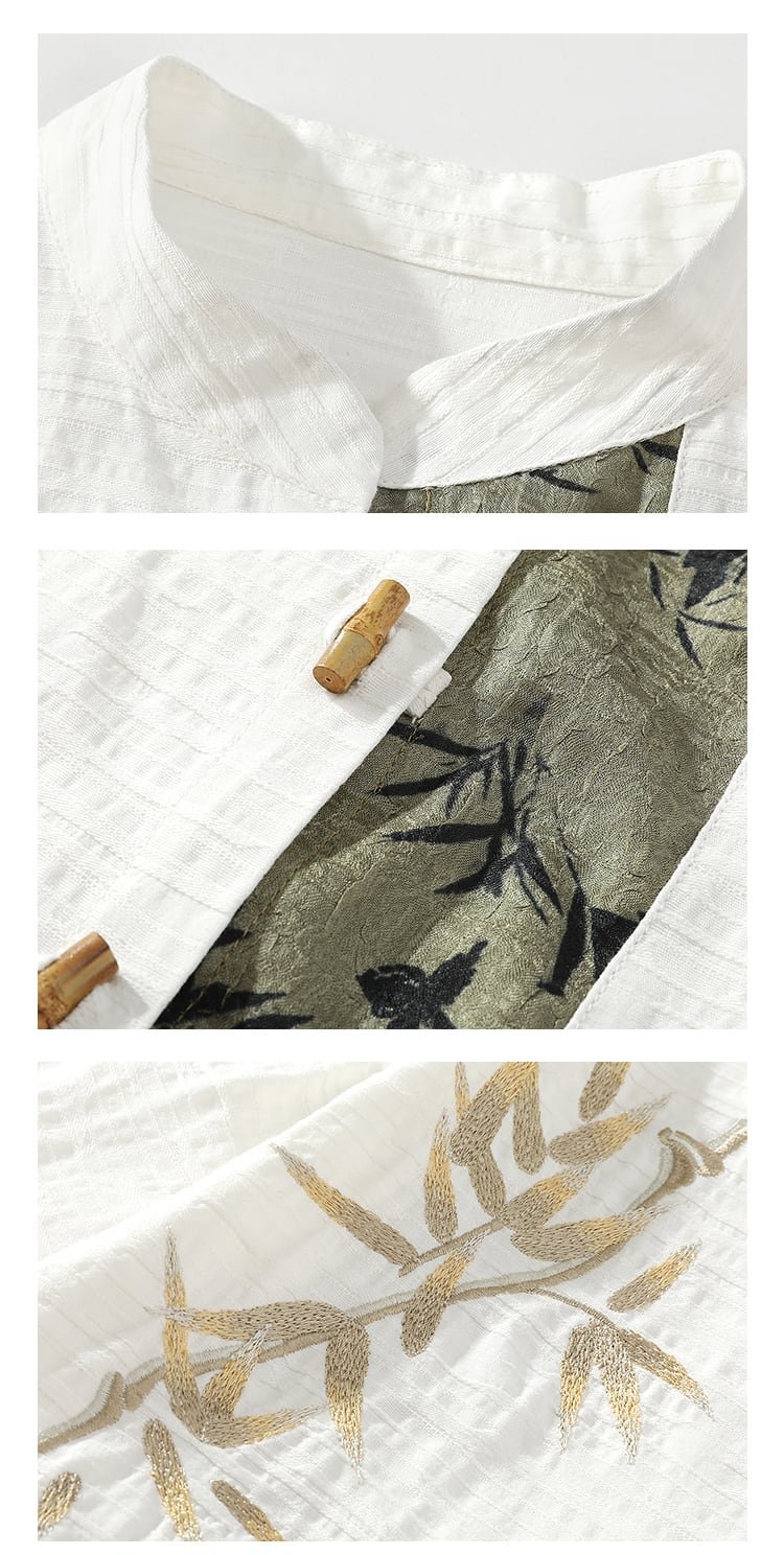 Chinese Style Shirt Men Embroidery Tang Suit Top