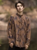 Chinese Style Shirt Retro Men’s Long Sleeved Shirt