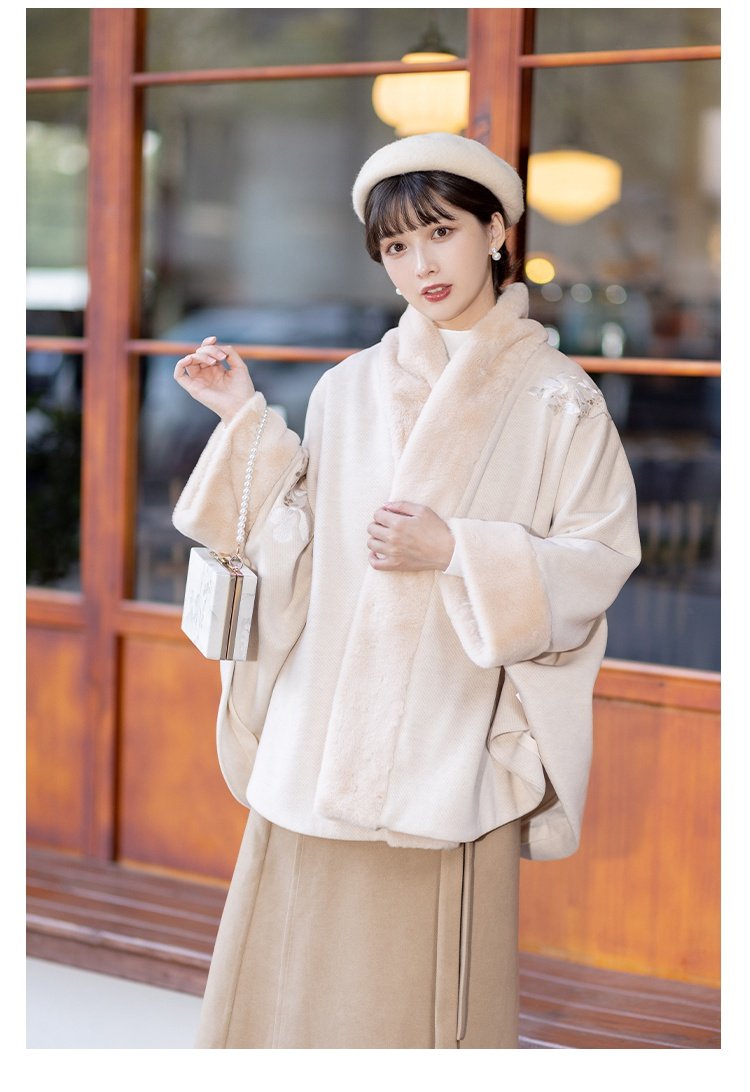 Chinese Style Short Cloak Winter Hanfu Coat