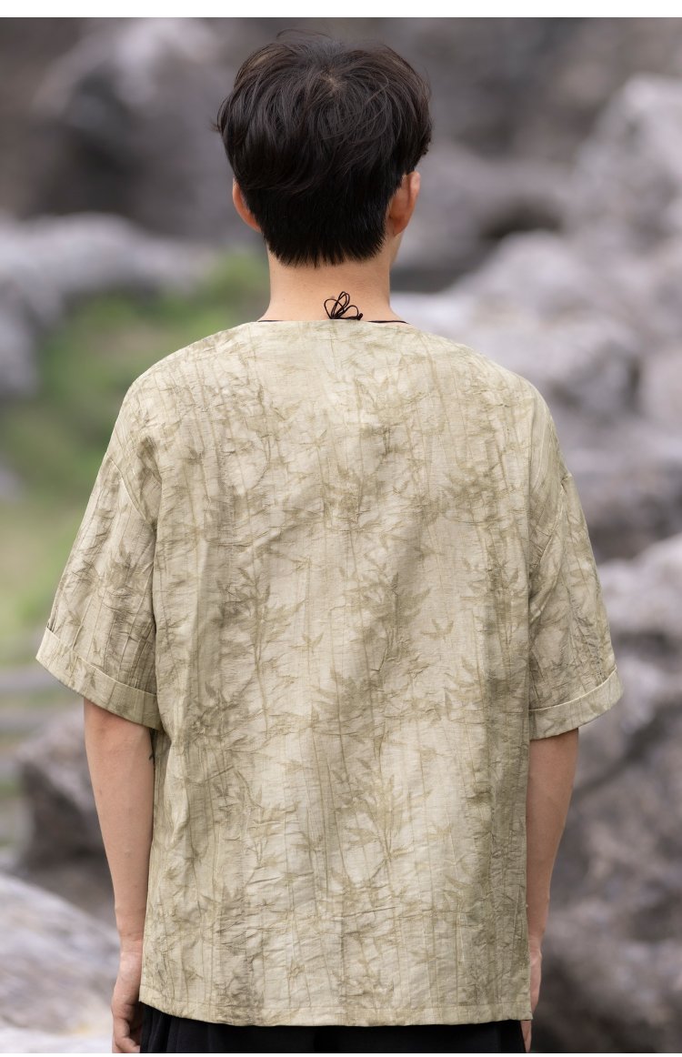 Chinese Style T Shirts For Men Tang Suit Top