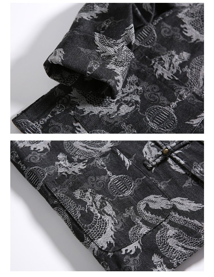 Chinese Style Tang Suit Denim Jacket Men