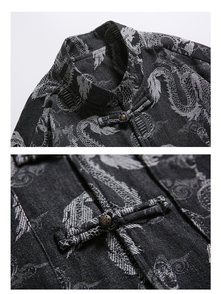 Chinese Style Tang Suit Denim Jacket Men