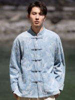 Chinese Style Tang Suit Denim Jacket Men - Image 2