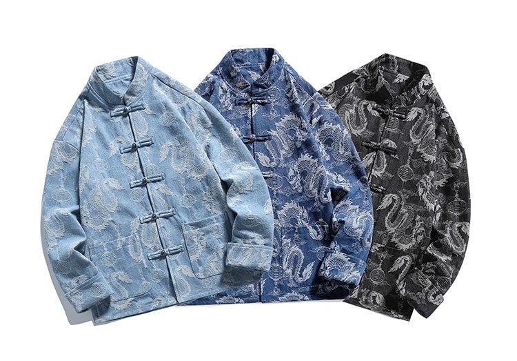Chinese Style Tang Suit Denim Jacket Men