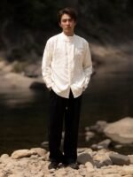 Chinese Style Tang Suit Mens Linen Shirts - Image 2