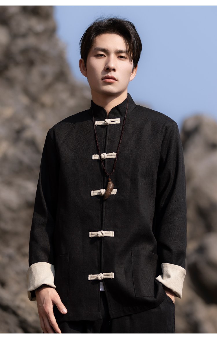 Chinese Style Tangzhuang Men's Jacket