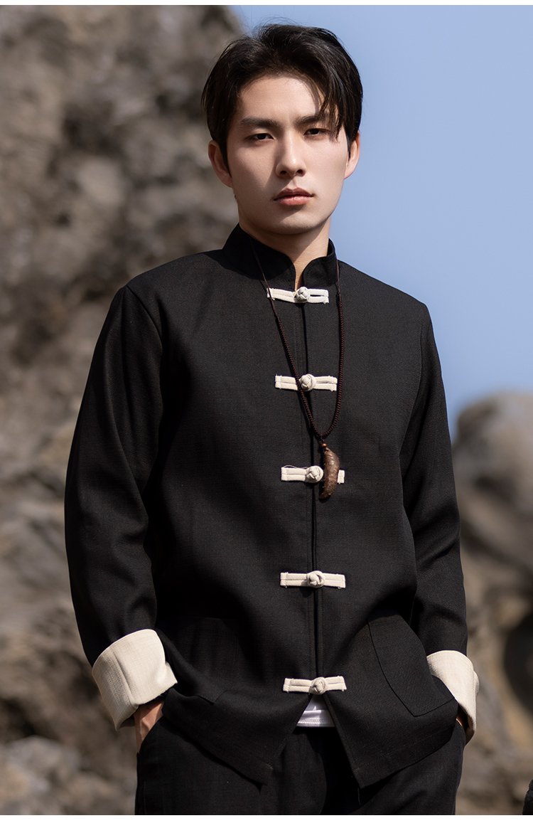 Chinese Style Tangzhuang Men's Jacket