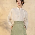 Chinese Style White Shirt Women Jacquard Top