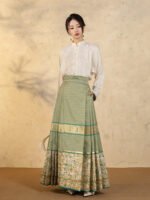 Chinese Style White Shirt Women Jacquard Top - Image 2