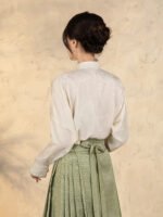 Chinese Style White Shirt Women Jacquard Top - Image 4