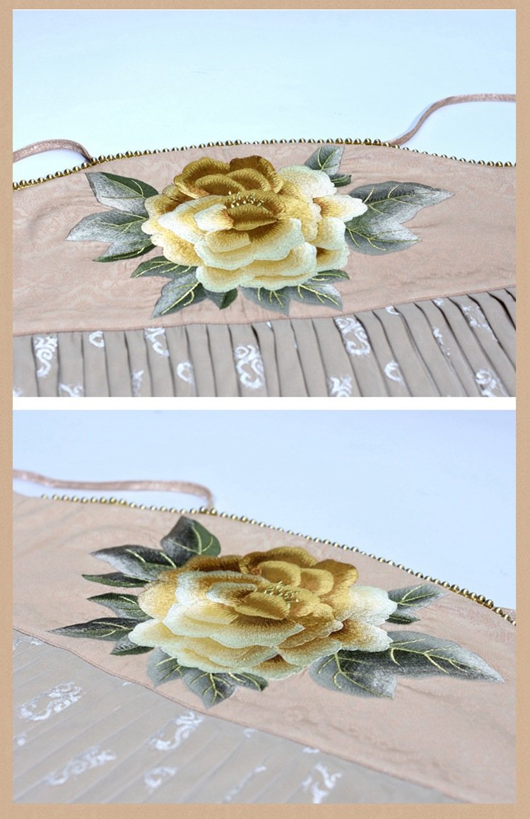 Chinese Tang Dynasty Golden Hanfu Embroidery Qixiong Dress