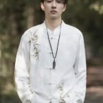 Chinese Tang Style Mens Long Sleeve Shirt