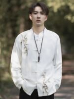 Chinese Tang Style Mens Long Sleeve Shirt