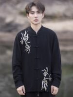 Chinese Tang Style Mens Long Sleeve Shirt - Image 2
