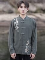 Chinese Tang Style Mens Long Sleeve Shirt - Image 3