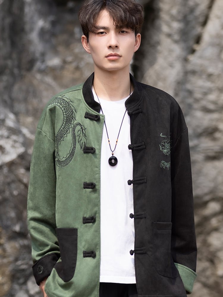 Chinese Tang Suit Men Loose Jacket Top