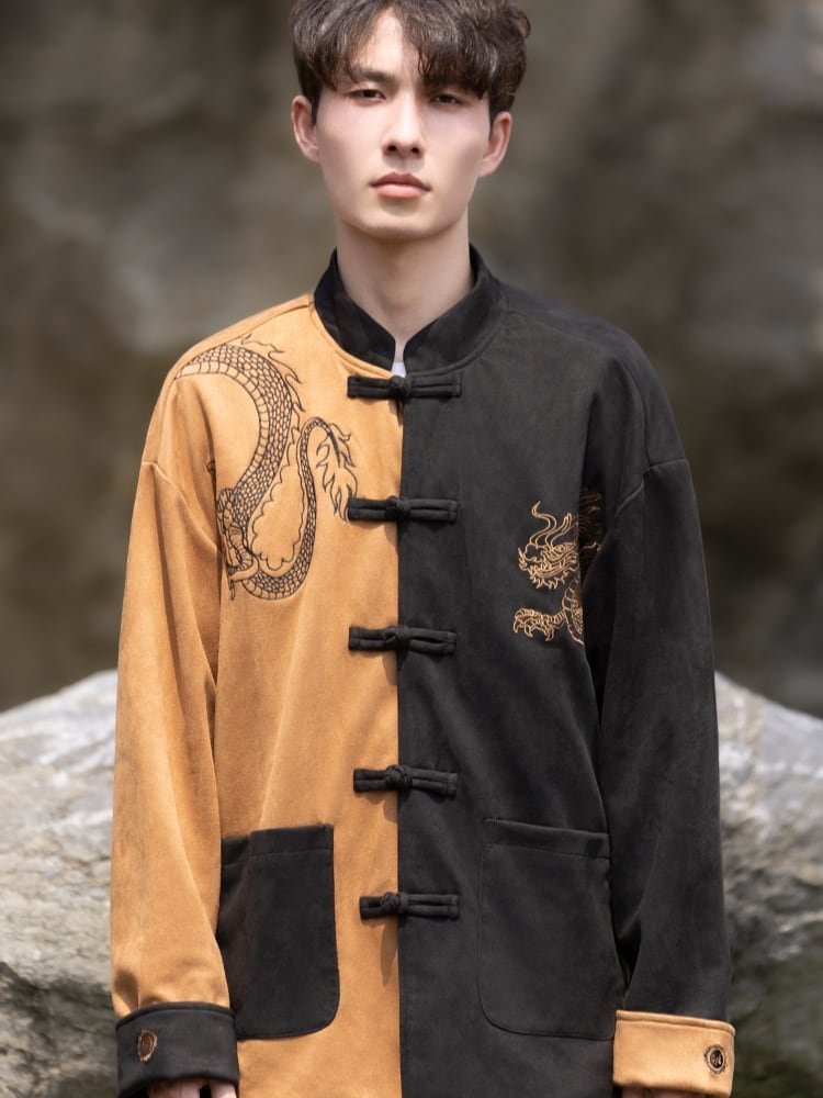 Chinese Tang Suit Men Loose Jacket Top