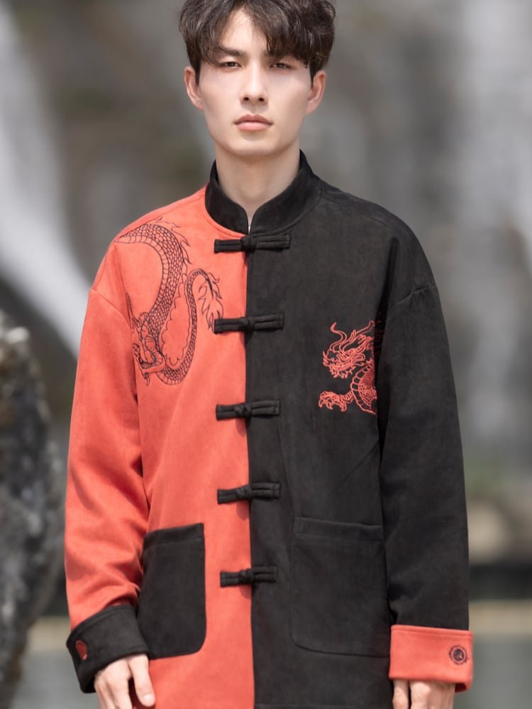 Chinese Tang Suit Men Loose Jacket Top