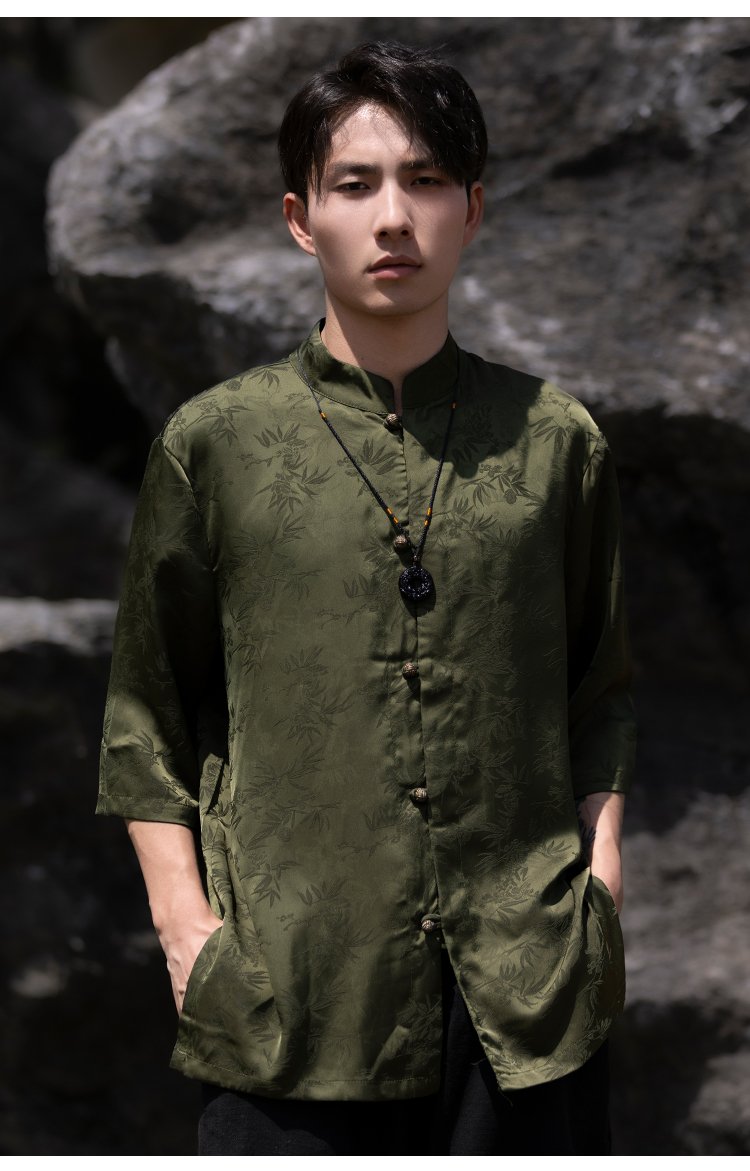 Chinese Tang Suit Shirt Men's Casual Summer Top