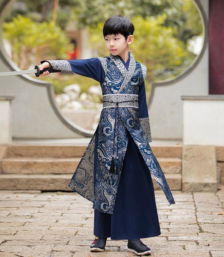 Chinese Traditional Costume Boy Martial Arts Performance Costume
