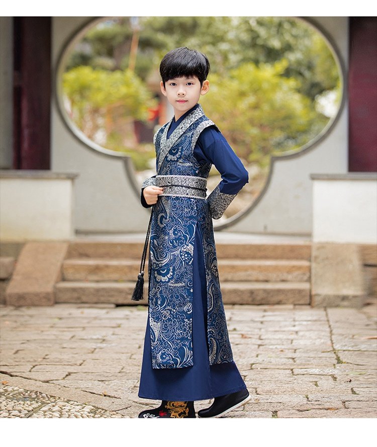 Chinese Traditional Costume Boy Martial Arts Performance Costume