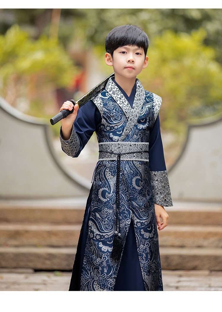 Chinese Traditional Costume Boy Martial Arts Performance Costume