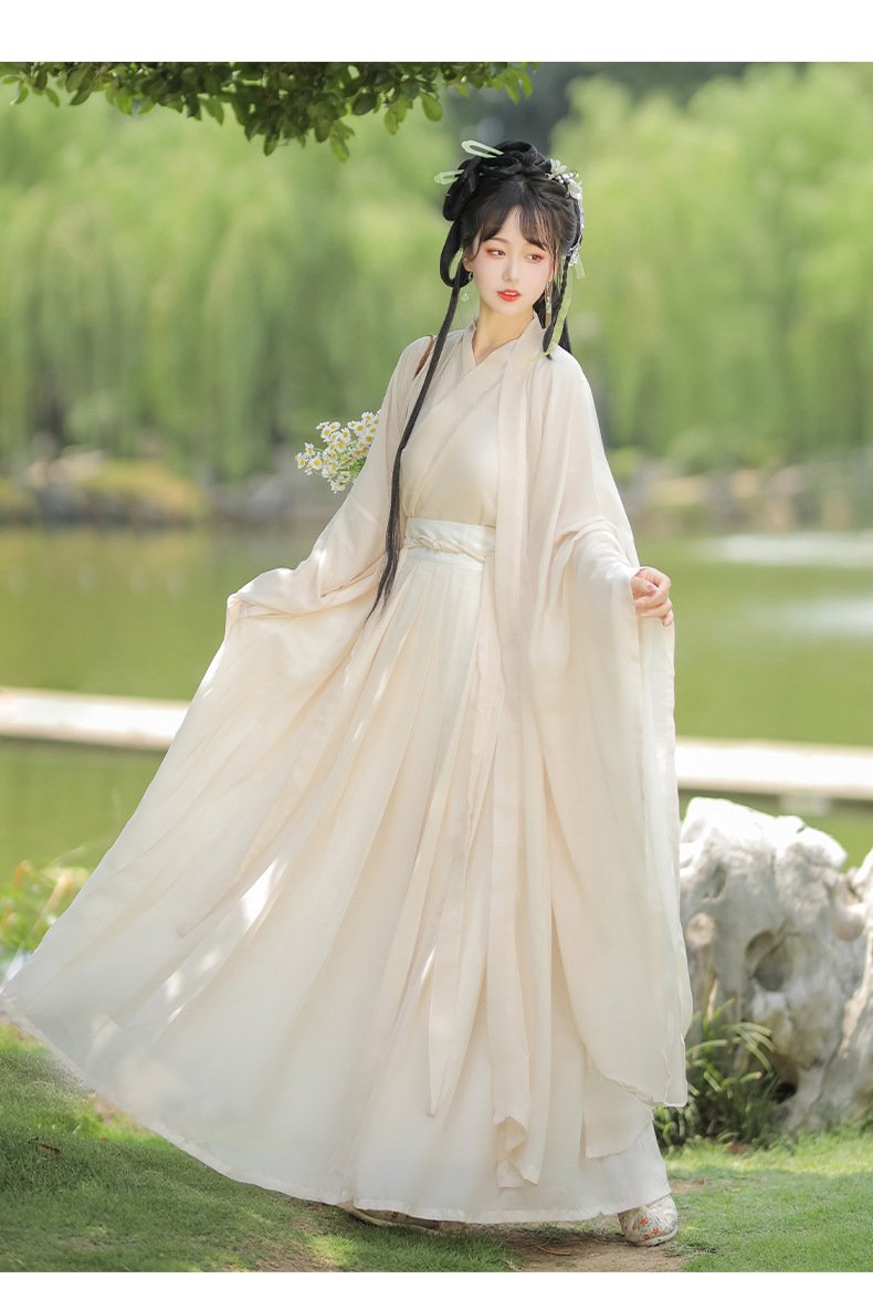 Chinese Traditional Female Clothing Wei Jin Style Hanfu Dress