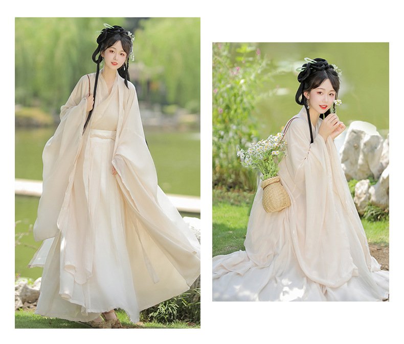 Chinese Traditional Female Clothing Wei Jin Style Hanfu Dress