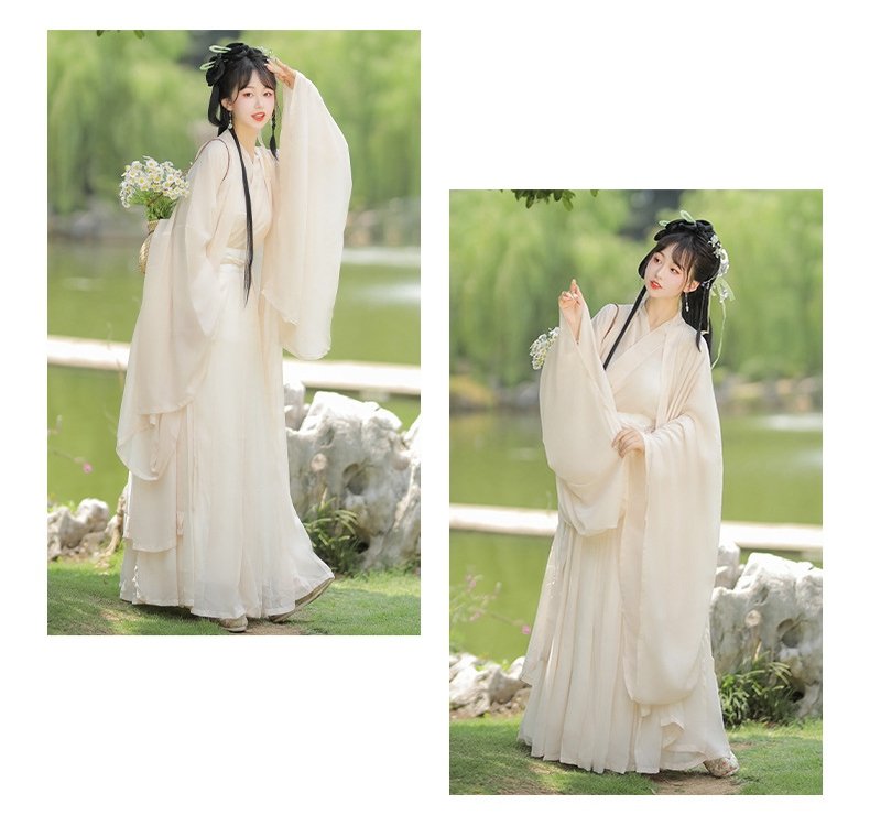 Chinese Traditional Female Clothing Wei Jin Style Hanfu Dress
