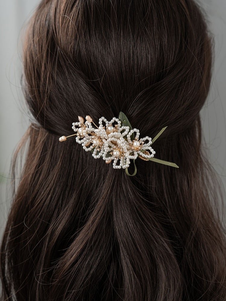 Chinese Traditional Hair Pin Pearl Flower Hair Clip