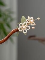 Chinese Traditional Hair Pin Pearl Flower Hair Clip