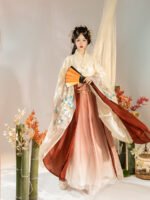 Chinese Traditional Han Clothing Embroidery Hanfu Set